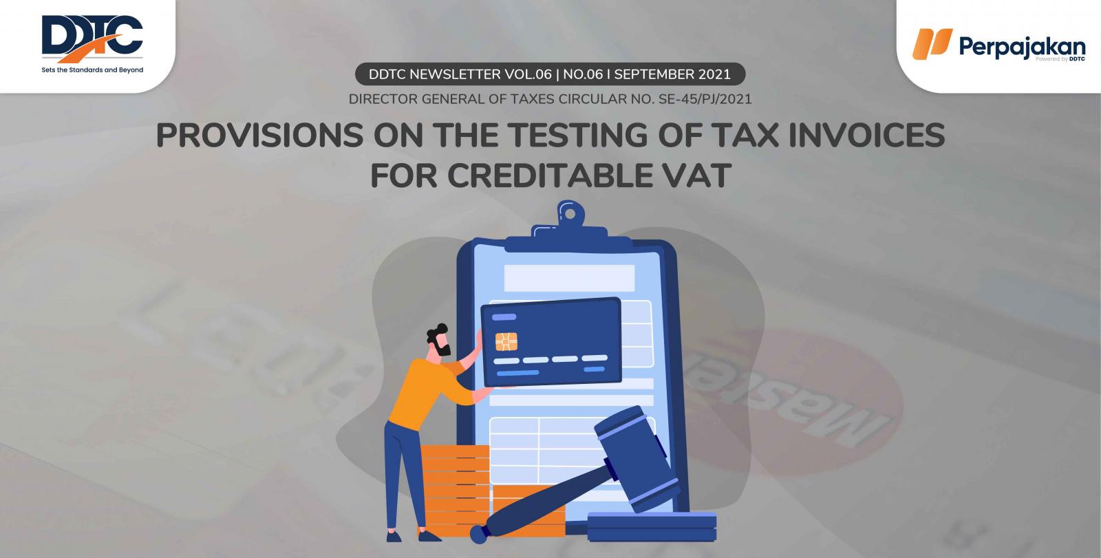 Cover Publikasi Provisions on the Testing of Tax Invoices for Creditable VAT