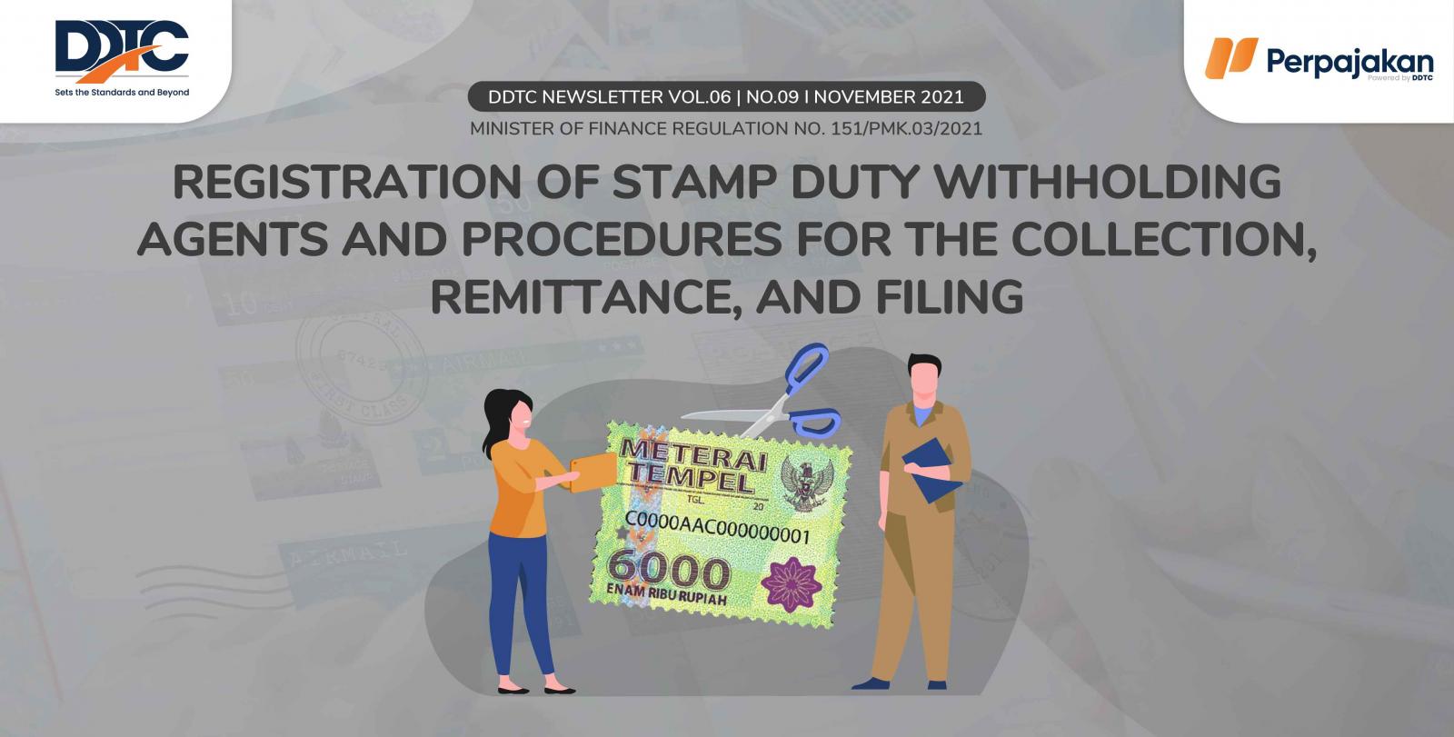 Cover Publikasi Registration of Stamp Duty Withholding Agents and Procedures for the Collection, Remittance, and Filing