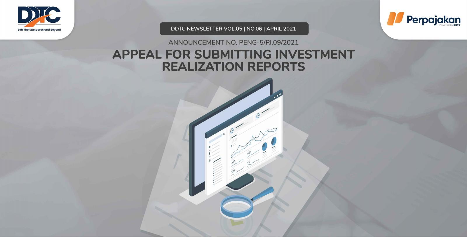 Cover Publikasi Appeal for Submitting Investment Realization Reports