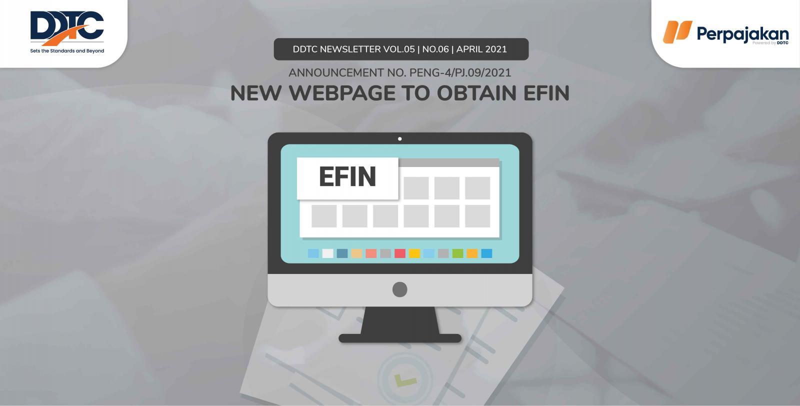 Cover Publikasi New Webpage to Obtain EFIN